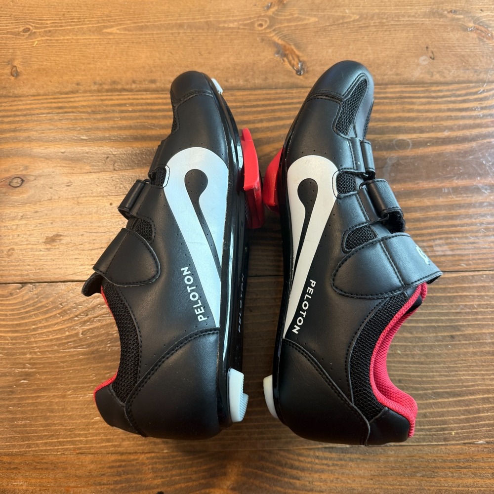 Peloton Cycling Shoes with Cleats EU Size 41 Men 8 / Women 10 Black Red - Picture 5 of 8
